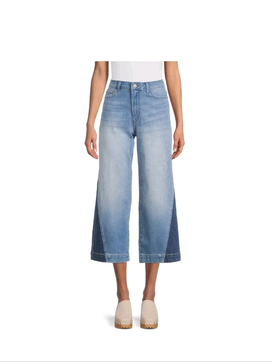 Time and Tru Denim - Wide-Leg Crop Jeans in Light Blue